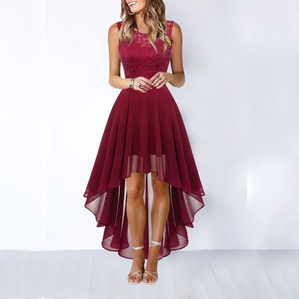 Woman Formal Wear - Womens Summer Midi Dress Chiffon Lace