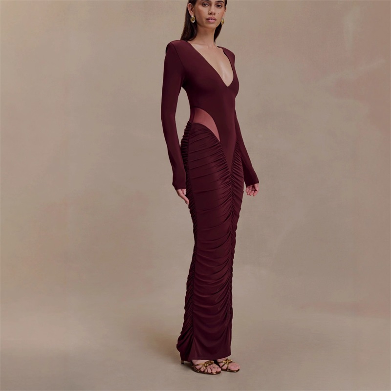 Formal Wear Gowns For Women - Burgundy Black Women Prom Dress V
