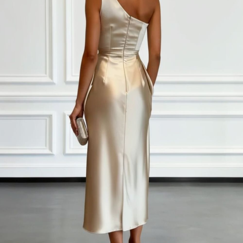 Woman Formal Wear - Sophisticated Satin Evening Dress Women One