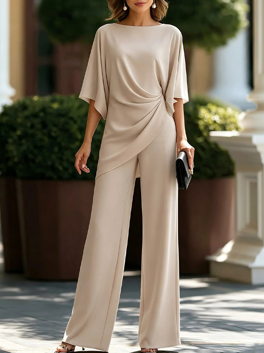 Women 2 Piece Outfit Boat Neck - Women'S Formal Wear With Pants 评论和价格