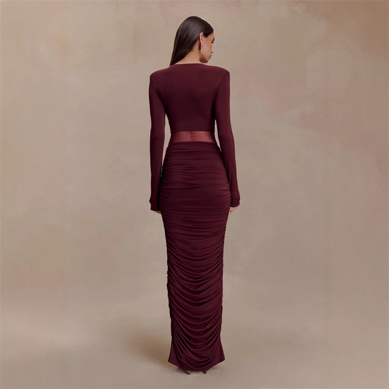 Burgundy Black Women Prom Dres - Formal Wear Gowns For Women 评论和价格