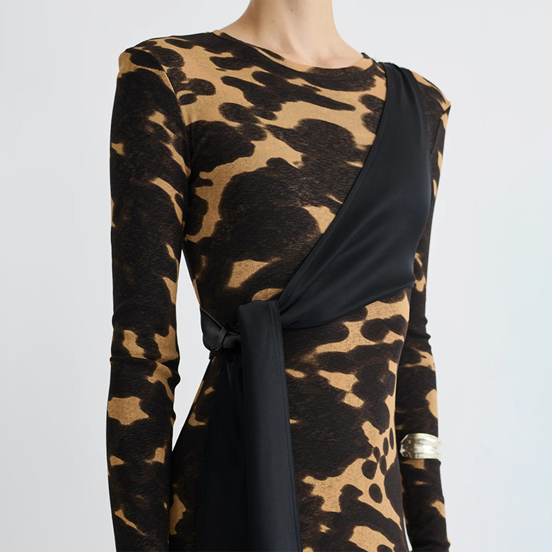 Brown Leopard Print Women Prom - Formal Wear Gowns For Women 评论和价格