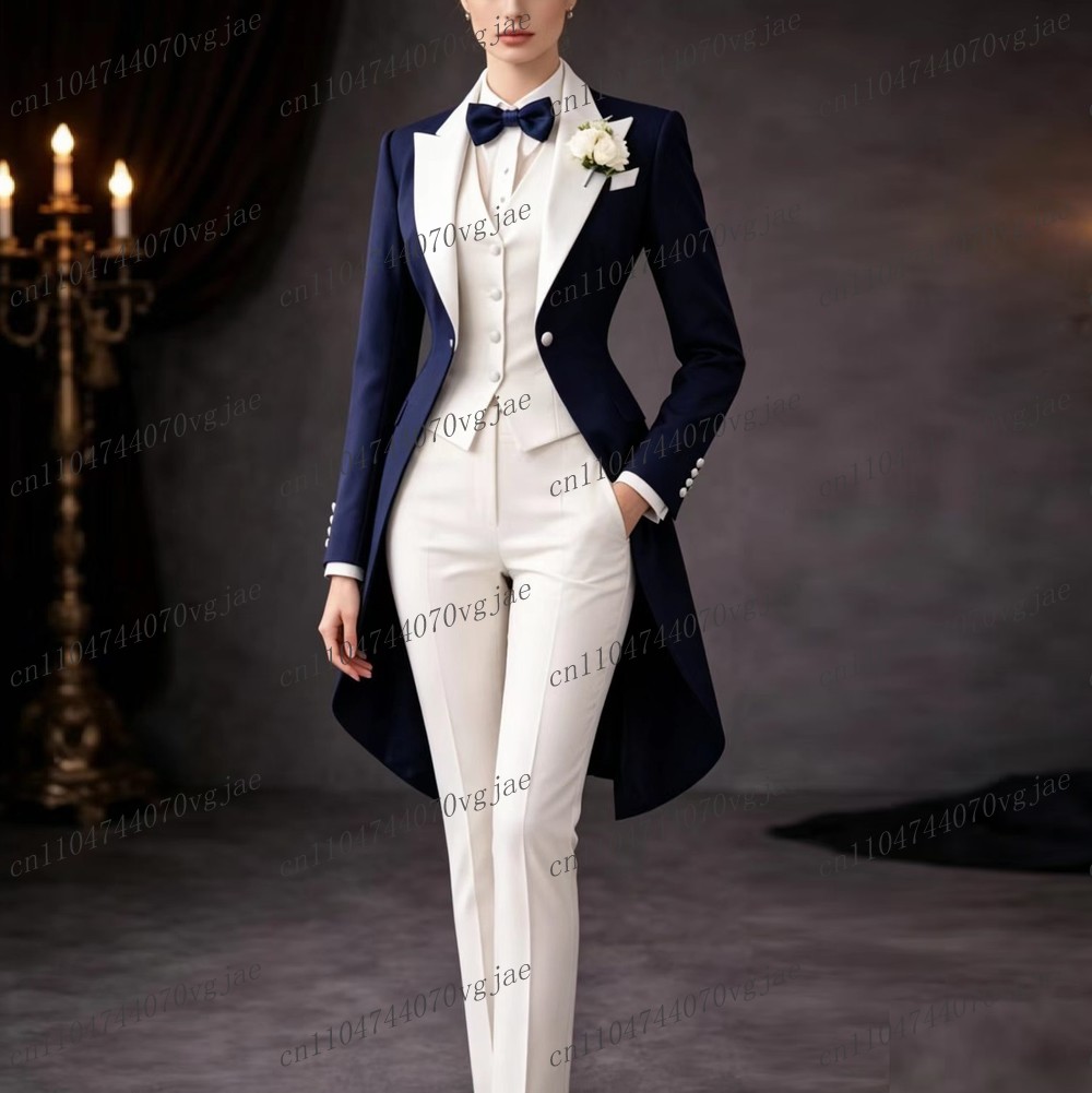 Navy Blue And White Long Women - Woman Formal Wear 评论和价格