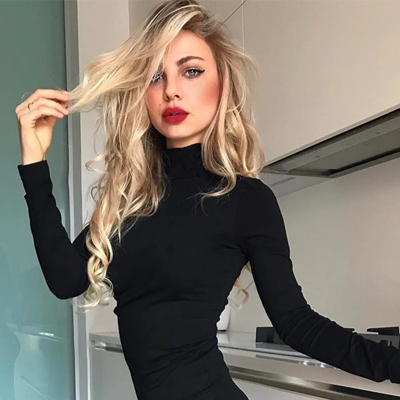 Turtleneck Bodysuit Women Long - Turtleneck Bodysuit Office 评论和价格