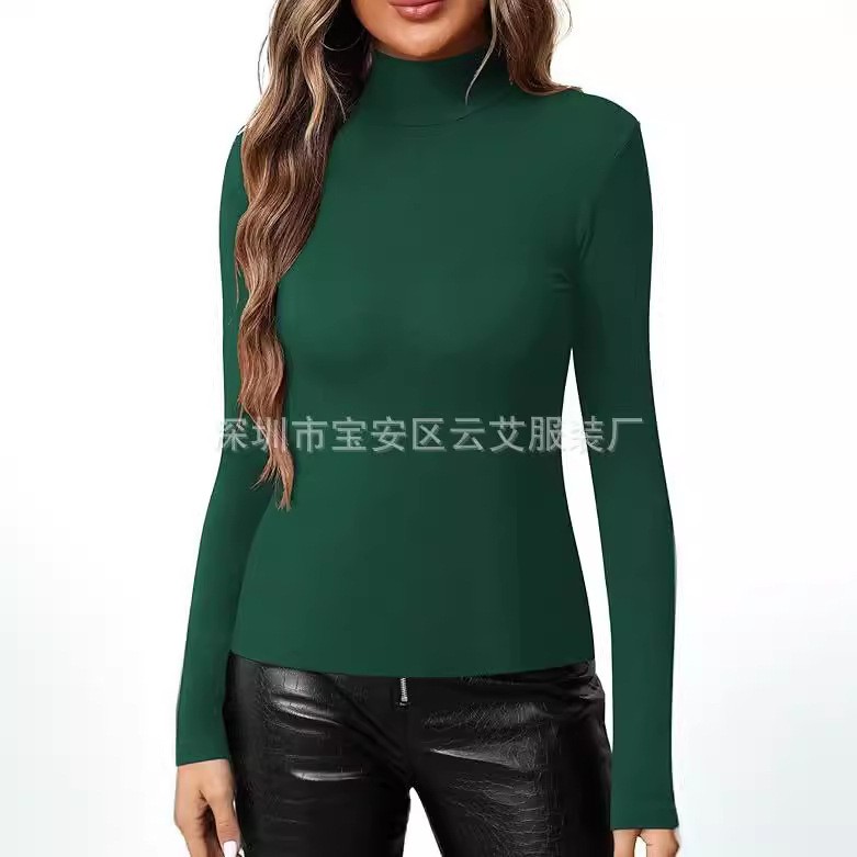 Women Fitted Solid Color Turtl - Turtleneck Bodysuit Office 评论和价格