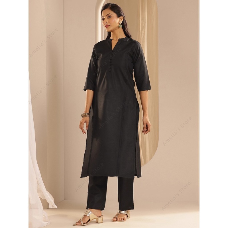Women's Black Jacquard Kurta P - Women Formal Wear Indian 评论和价格