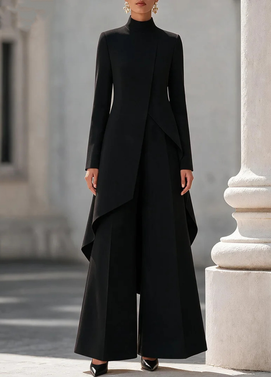 Women Two Piece Outfit Mock Ne - Women'S Formal Wear With Pants 评论和价格
