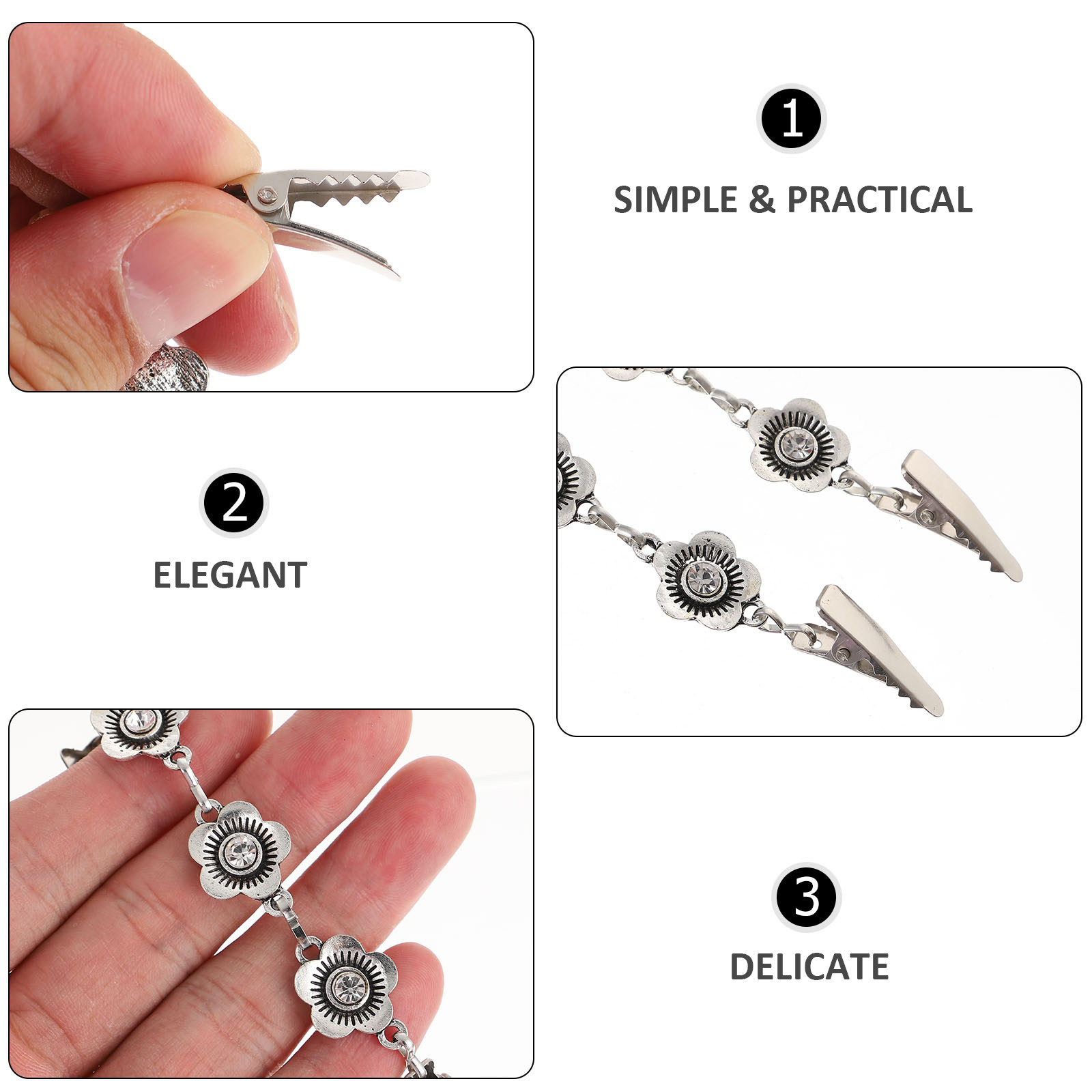 2Pcs Premium Zinc Alloy Flower - Woman Formal Wear 评论和价格